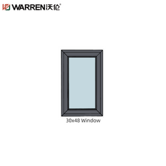 30x48 Tilt And Turn Aluminium Low E Double Glazed Brown Standard House Window With Screen