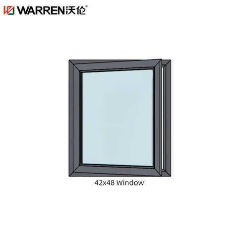 42x48 Inward Opening Aluminium Triple Glazing Blue Impact Window With Double Hung