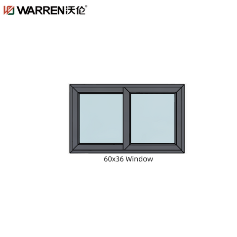 60x36 Sliding Aluminium Stained Glass White Standard Window Width