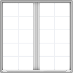 72x72 (71.5 x 71.5 inch) White Aluminum French Window with Colonial Grids