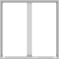 72x72 (71.5 x 71.5 inch) White Aluminum French Window Clear no Grids