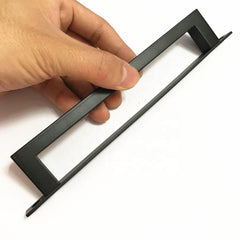12" Square Pull and Flush Door Handle Set in Black Sliding Barn Door Aluminum Handle Hardware on China WDMA