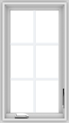 WDMA 18x32 (17.5 x 31.5 inch) White Vinyl uPVC Crank out Casement Window with Colonial Grids