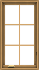 WDMA 20x36 (19.5 x 35.5 inch) Pine Wood Dark Grey Aluminum Crank out Casement Window with Colonial Grids