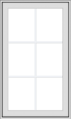 WDMA 24x40 (23.5 x 39.5 inch) White uPVC Vinyl Push out Awning Window with Colonial Grids Exterior