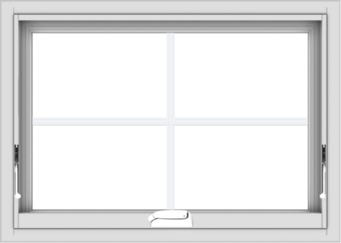 WDMA 28x20 (27.5 x 19.5 inch) White Vinyl uPVC Crank out Awning Window with Colonial Grids Interior