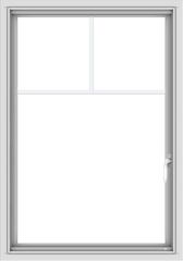 WDMA 28x40 (27.5 x 39.5 inch) Vinyl uPVC White Push out Casement Window with Fractional Grilles
