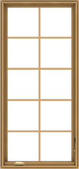 WDMA 28x60 (27.5 x 59.5 inch) Pine Wood Dark Grey Aluminum Crank out Casement Window with Colonial Grids