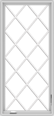 WDMA 28x60 (27.5 x 59.5 inch) White Vinyl uPVC Crank out Casement Window without Grids with Diamond Grills