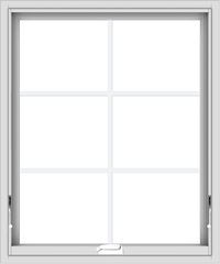 WDMA 30x36 (29.5 x 35.5 inch) White Vinyl uPVC Crank out Awning Window with Colonial Grids Interior