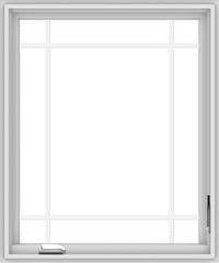 WDMA 30x36 (29.5 x 35.5 inch) White Vinyl uPVC Crank out Casement Window with Prairie Grilles