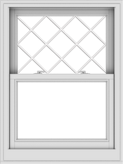 WDMA 30x40 (29.5 x 39.5 inch)  Aluminum Single Double Hung Window with Diamond Grids