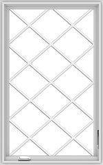 WDMA 30x48 (29.5 x 47.5 inch) White Vinyl uPVC Crank out Casement Window without Grids with Diamond Grills