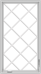 WDMA 30x54 (29.5 x 53.5 inch) White Vinyl uPVC Crank out Casement Window without Grids with Diamond Grills