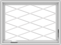 WDMA 32x24 (31.5 x 23.5 inch) White Vinyl UPVC Crank out Casement Window without Grids with Diamond Grills