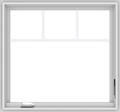 WDMA 32x30 (31.5 x 29.5 inch) White Vinyl UPVC Crank out Casement Window with Fractional Grilles