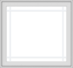 WDMA 32x30 (31.5 x 29.5 inch) White Vinyl UPVC Crank out Casement Window with Prairie Grilles