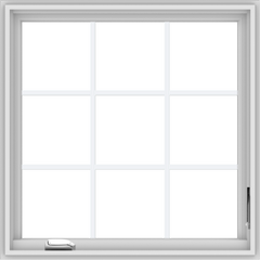 WDMA 32x32 (31.5 x 31.5 inch) White Vinyl UPVC Crank out Casement Window without Grids