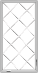 WDMA 32x60 (31.5 x 59.5 inch) White Vinyl UPVC Crank out Casement Window without Grids with Diamond Grills