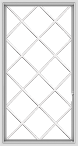 WDMA 32x60 (31.5 x 59.5 inch) White uPVC Vinyl Push out Casement Window without Grids with Diamond Grills