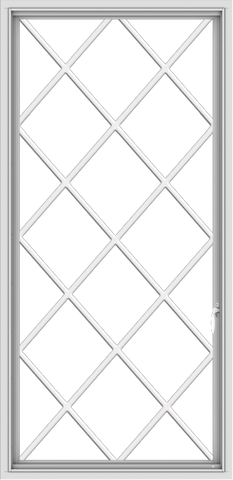WDMA 32x66 (31.5 x 65.5 inch) White uPVC Vinyl Push out Casement Window without Grids with Diamond Grills