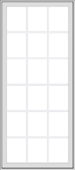 WDMA 32x72 (31.5 x 71.5 inch) White uPVC Vinyl Push out Casement Window with Colonial Grids Exterior