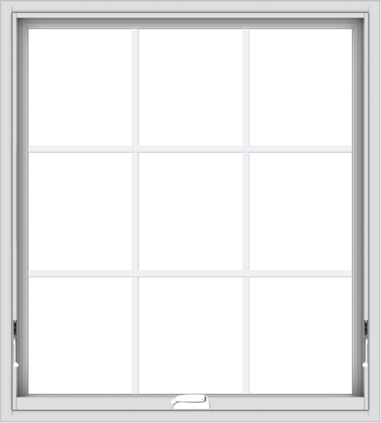 WDMA 36x40 (35.5 x 39.5 inch) White Vinyl uPVC Crank out Awning Window with Colonial Grids Interior