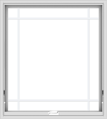 WDMA 36x40 (35.5 x 39.5 inch) White Vinyl uPVC Crank out Awning Window with Prairie Grilles