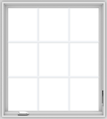 WDMA 36x40 (35.5 x 39.5 inch) White Vinyl UPVC Crank out Casement Window without Grids