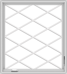 WDMA 36x40 (35.5 x 39.5 inch) White Vinyl UPVC Crank out Casement Window without Grids with Diamond Grills