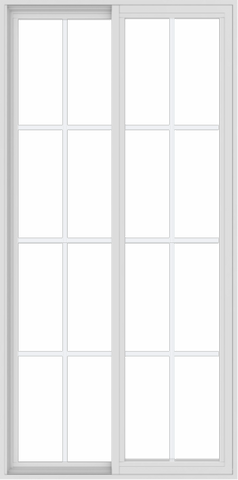 WDMA 36x72 (35.5 x 71.5 inch) Vinyl uPVC White Slide Window with Colonial Grids Exterior