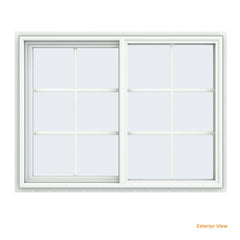 46x46 45x45 White Aluminium / Vinyl / uPVC Sliding Window With Colonial Grids Grilles