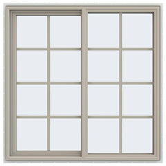 46x46 45x45 Aluminum/Vinyl/uPVC Sliding Window With Colonial Grids Grilles