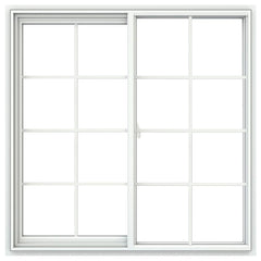 46x46 45x45 White Aluminum/Vinyl Sliding Window With Colonial Grids Grilles