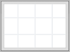 WDMA 48x36 (47.5 x 35.5 inch) White Vinyl uPVC Crank out Awning Window with Colonial Grids Exterior