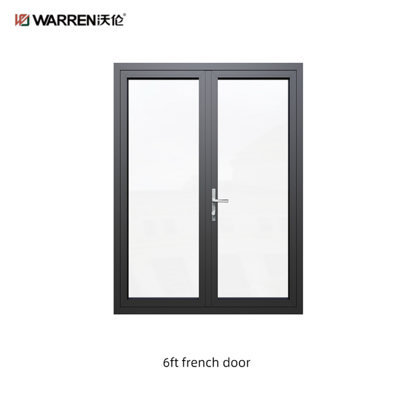 6ft French Door White Interior French Doors with Glass