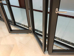 Aluminium alloy NOA code bulletproof glass accordion door for supplying installation on China WDMA