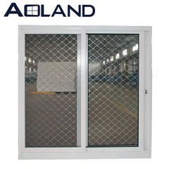 Aluminium frame double glazed sliding windows with stainless steel mesh on China WDMA