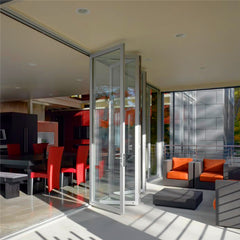 Aluminum exterior bifold door with 6mm double tempered glass on China WDMA