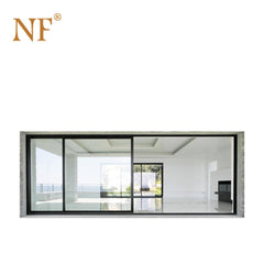 Aluminum grills sliding frameless slim frame large glass window with interlock on China WDMA