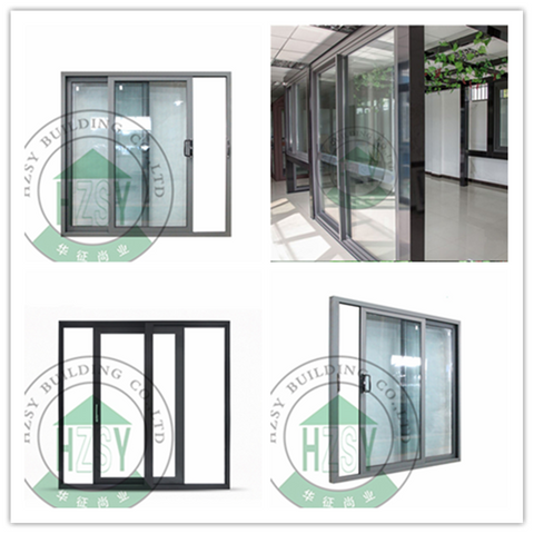 Aluminum sliding window with roller bearing glass doors slider on China WDMA