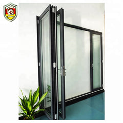 American front house style safety glass aluminium exterior bifold door on China WDMA