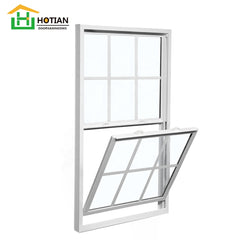 American style double hung window with grill design lowest cost upvc profile on China WDMA