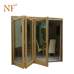 Antique wood look aluminum double glass sliding foldable stackable door on China WDMA on China WDMA