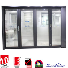 Australian standard as2047 thermal break aluminium double glass bifold doors on China WDMA