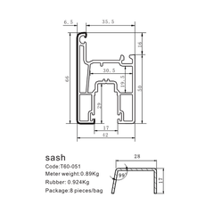 Best optional 60 sliding system sash window PVC profiles on China WDMA