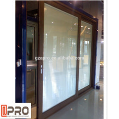 Best used windows and doors aluminum sliding door with picture frames and integrated blinds on China WDMA
