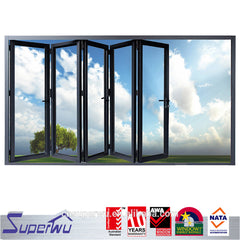 China supplier Australia standard internal aluminium double glazed folding doors on China WDMA