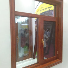 Competitive price upvc windows turn & tilt wood color casement windows for apartment on China WDMA