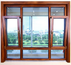 Competitive price upvc windows turn & tilt wood color casement windows for apartment on China WDMA